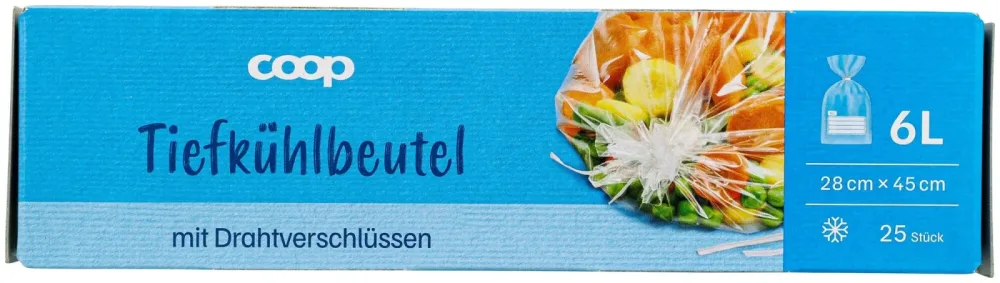 Coop Tiefkühlbeutel Drahtverschlüssen 6l 25 Stück