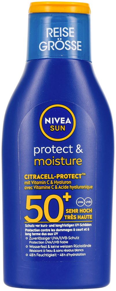 NIVEA SUN - Protect & Moisture Reisegrösse Sonnenmilch LSF 50+, 100  ml