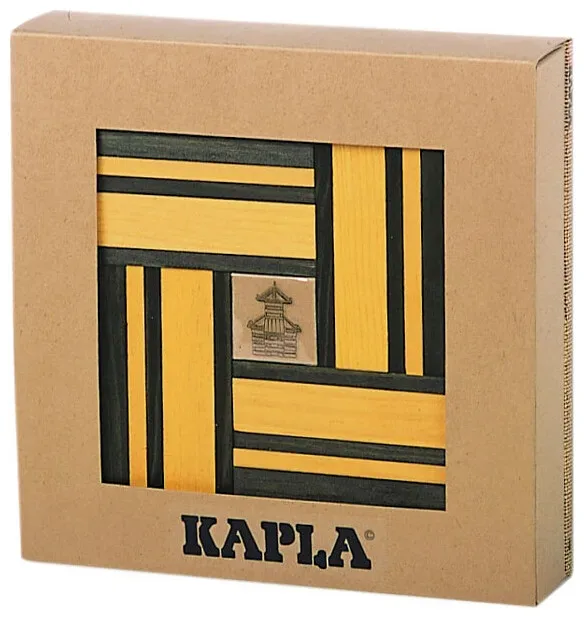 Kapla - Geschenkset: gelb/olive -Steine und Buch