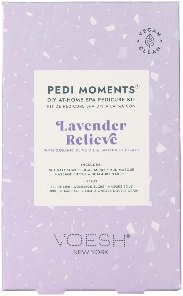 Voesh SPA Fusspflege - Lavender Relieve Pediküre-Set für zu Hause - 4 Schritte 100.5 g