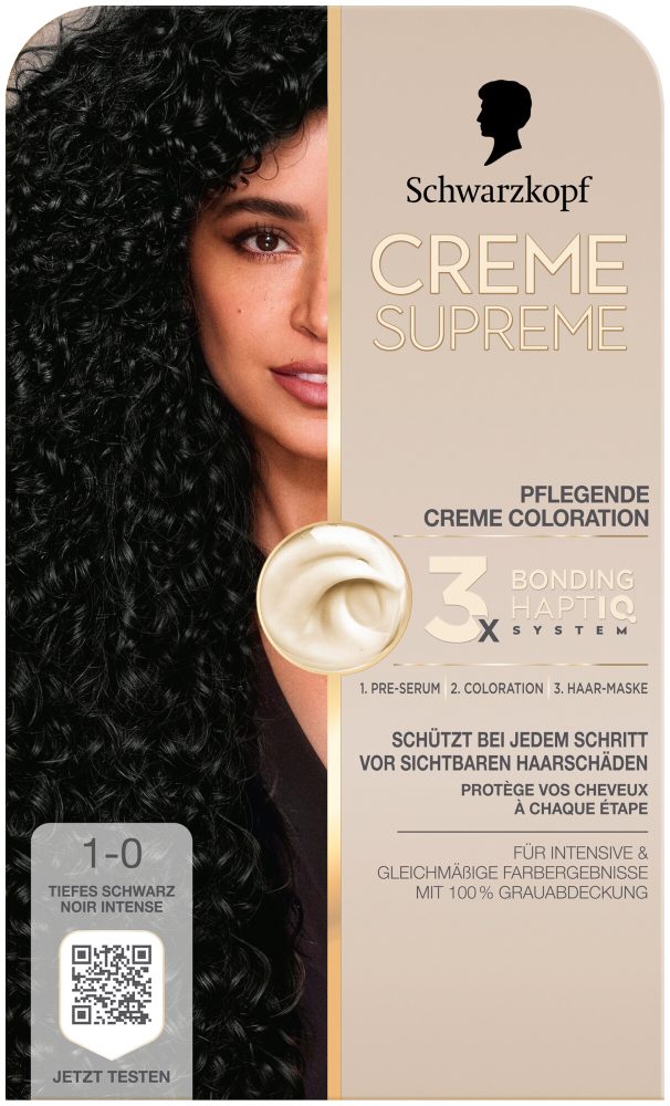 Creme Supreme - Coloration 1-0 Tiefes Schwarz, 1 Stück, - Tiefes Schwarz