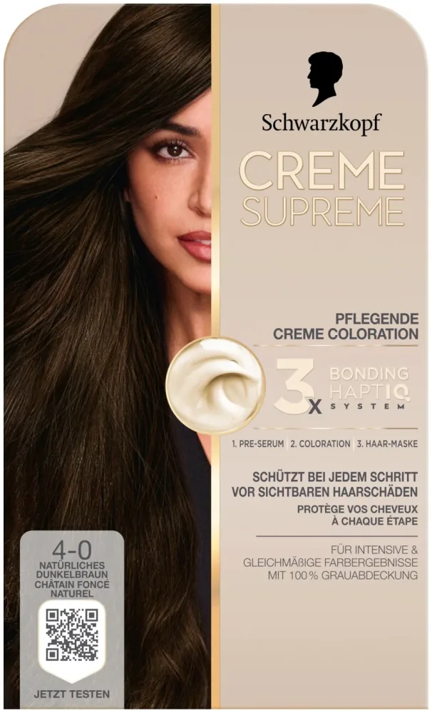 Schwarzkopf Creme Supreme Coloration 4-0 Natürliches Dunkelbraun