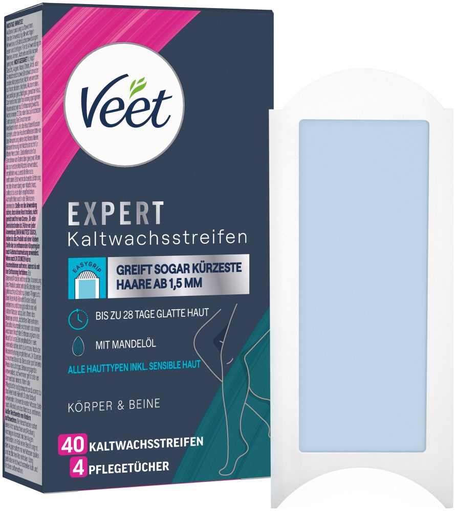 Veet Kaltwachsstreifen Beine&Körper alle Hauttypen 40 Stück