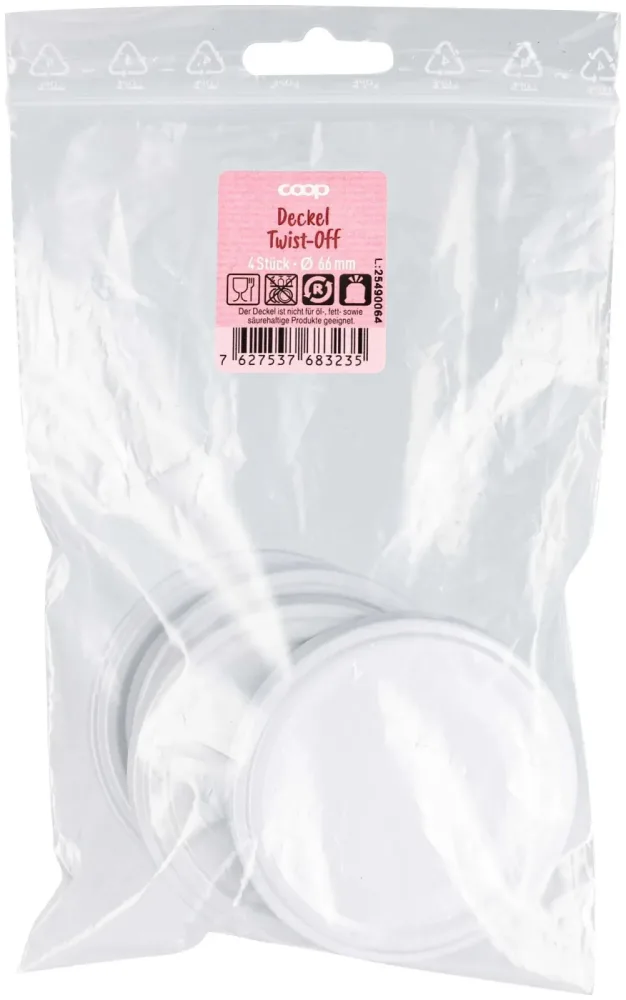 Coop Deckel TwistOff 66mm weiss 4 Stück