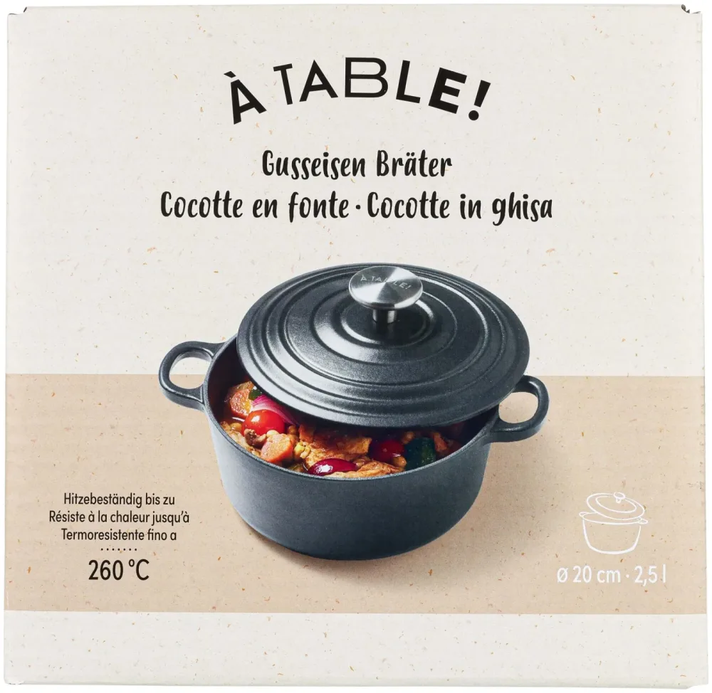 À Table! Gusseisen-Bräter 2.5L 20cm