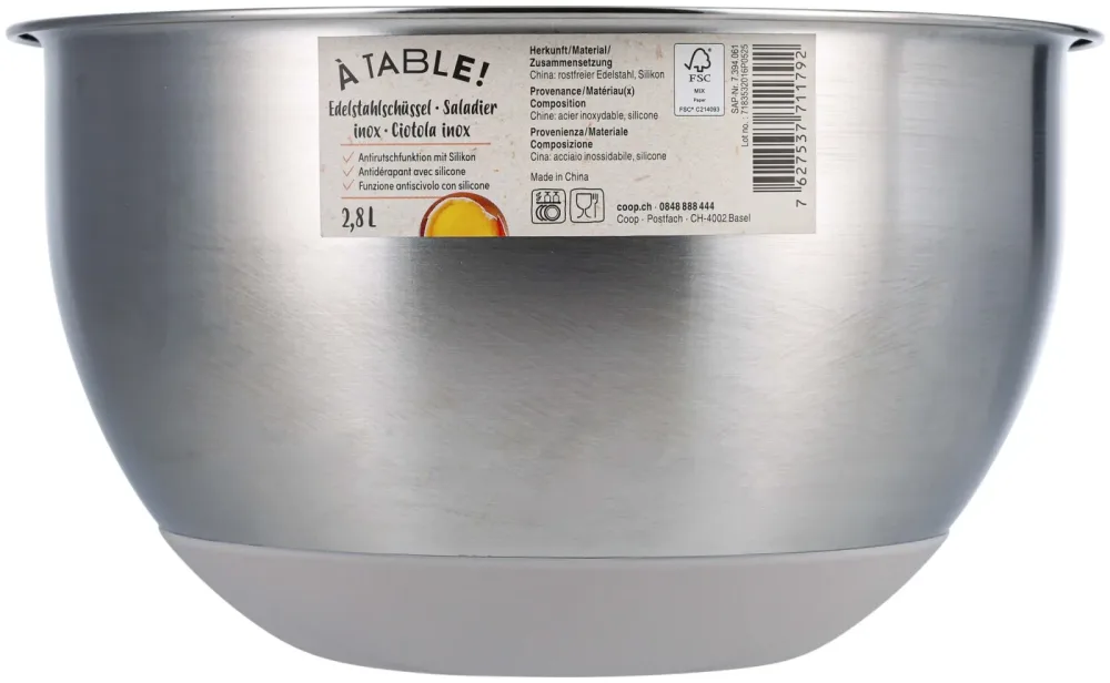 À Table! Edelstahlschüssel 2.8l 20cm