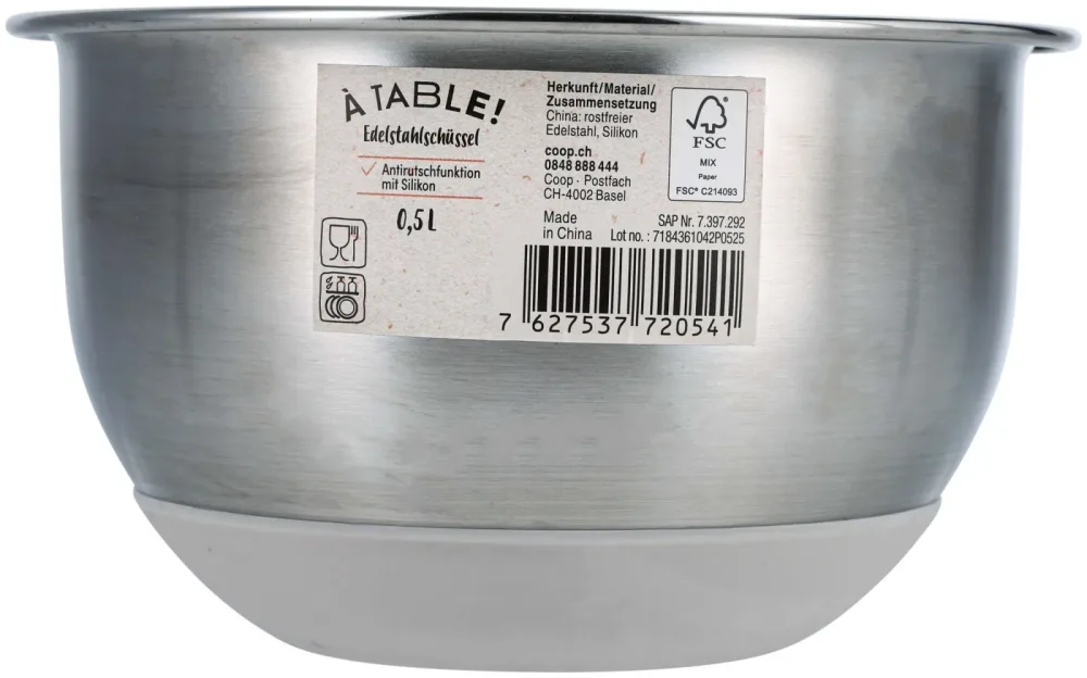 À Table! Edelstahlschüssel 0.5l 12cm