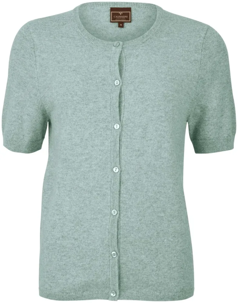 Cashmere Cardigan kurzarm hellgrün XL