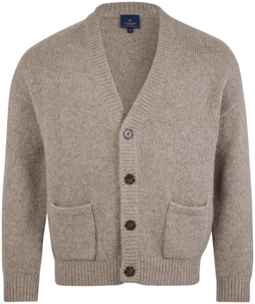 Cashmere Herren Cardigan beige XL