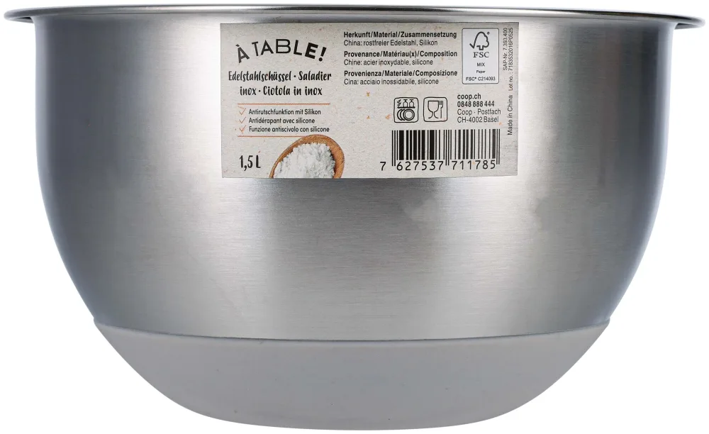 À Table! Edelstahlschüssel 1.5l 16cm