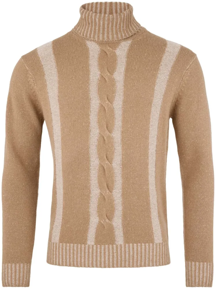 Cashmere Herren Rollkragenpullover camel L
