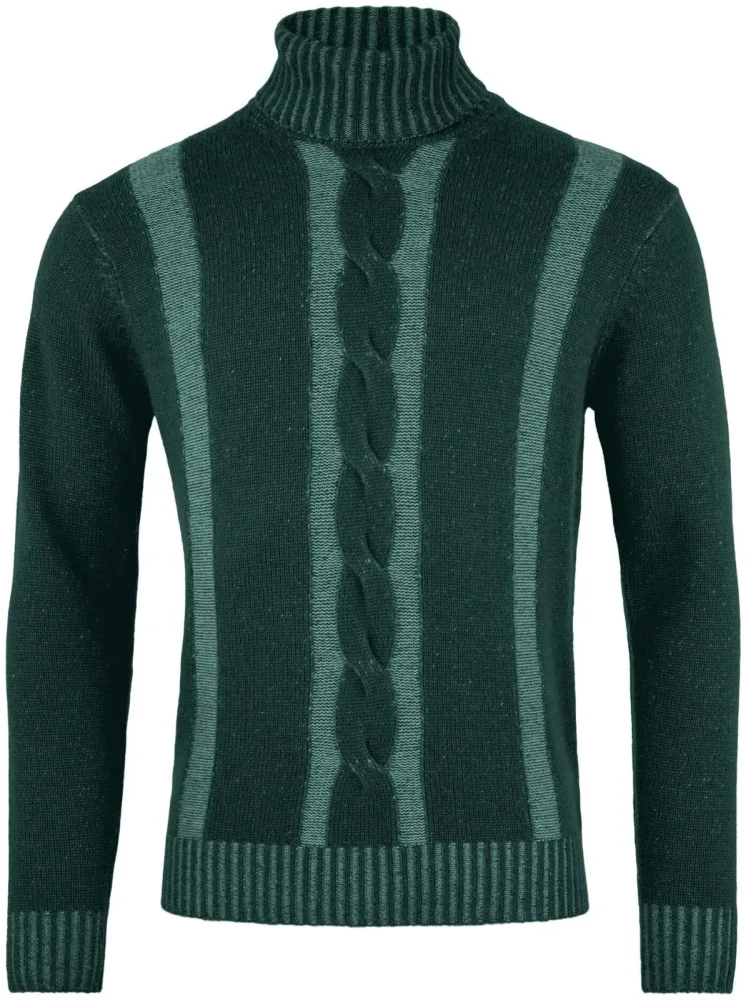 Cashmere Herren Rollkragenpullover dunkelgrün S