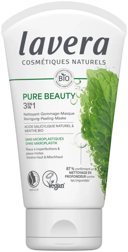 lavera Pure Beauty 3in1 Reinigung Peeling Maske