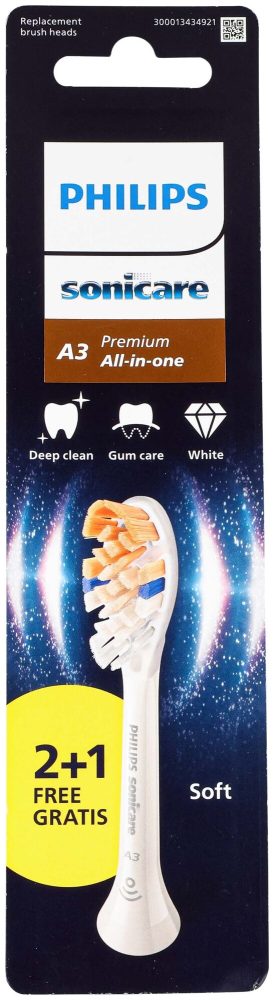 Philips Sonicare Ersatz Aufsteckbürsten Premium All-in-One A3 Hx9093/87 3 Stück