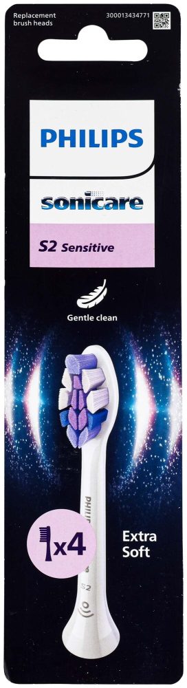 Philips Sonicare Ersatz Aufsteckbürsten Sensitive S3 Hx6054/87 4 Stück