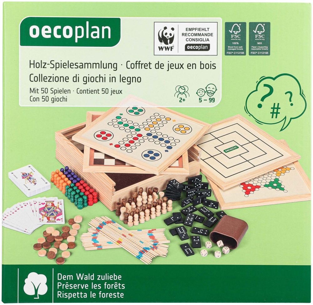 Oecoplan Holz-Spielesammlung mit 50 Spielen 5+ Jahre