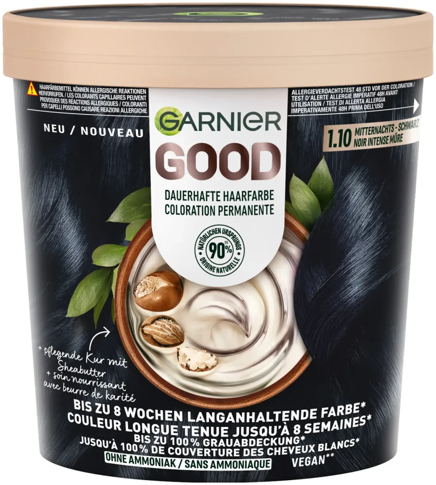 Garnier Good Dauerhafte Haarfarbe 1.10 Midnight Illusion, 1Stk