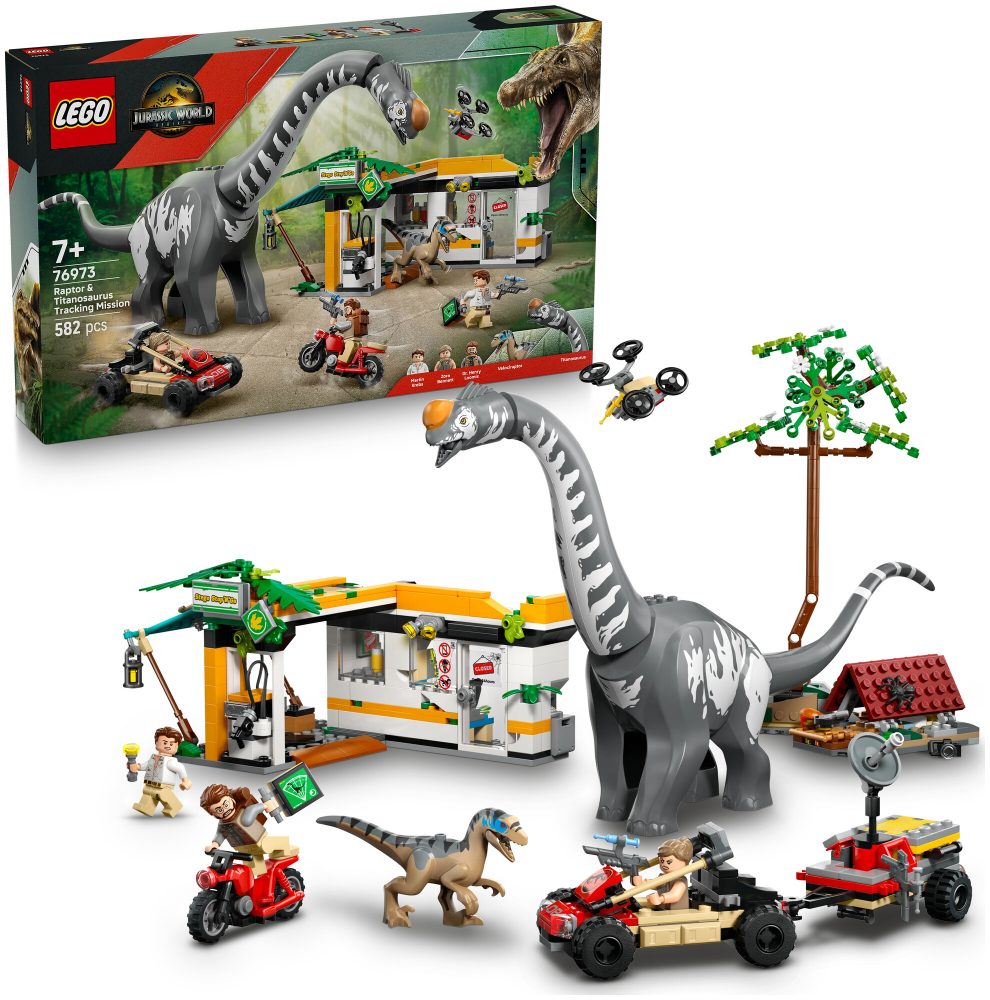 LEGO® - 76973 Raptor & Titanosaurus: Grosse Fährtensuche, Multicolor