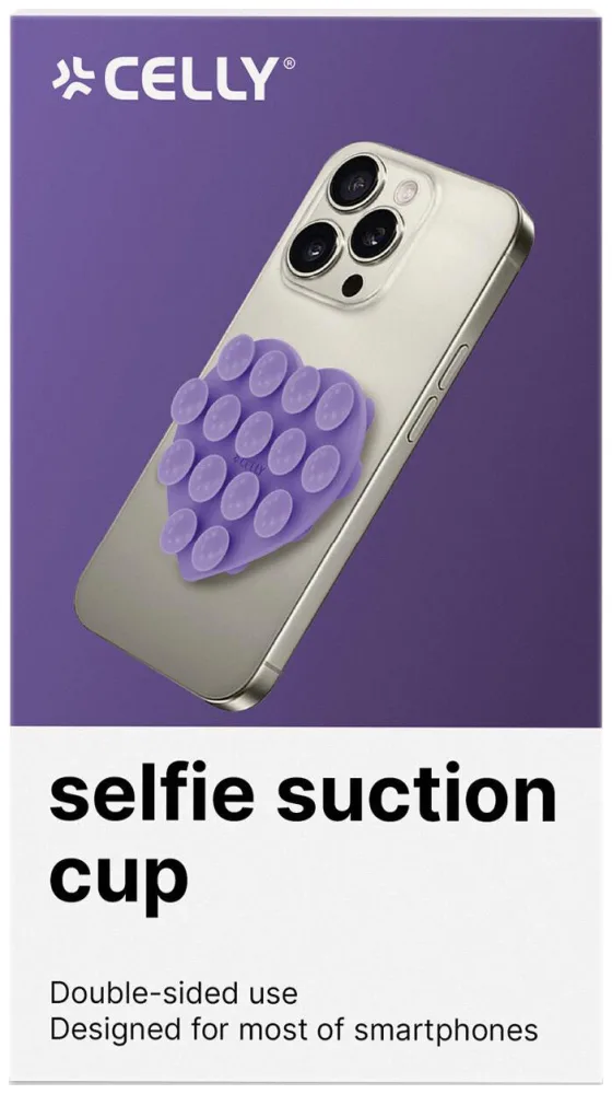 Celly Saugnapf Smartphone Herz violett