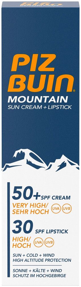 Piz Buin Mountain Kombi Sonnencreme LSF 50+ 20ml + Lippenstift LSF 30