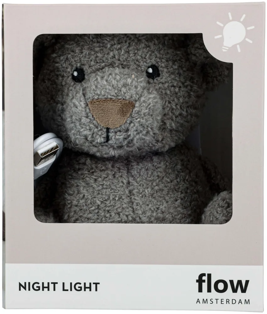 Flow Amsterdam Flow Plüsch Nachtlicht Lou grau