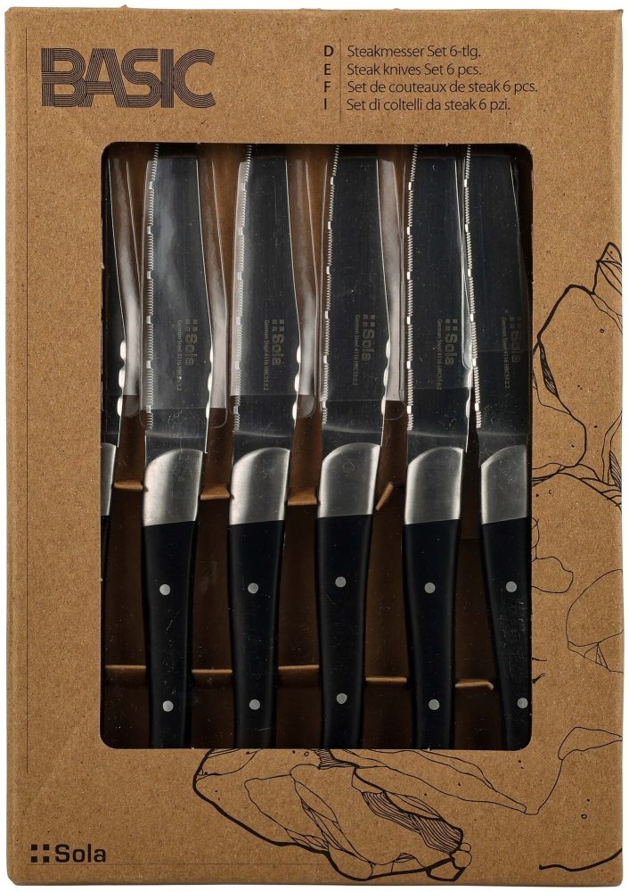 Sola Steakmesser Country II schwarz 6 Stück