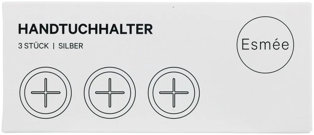 Handtuchhalterung selbstklebend silber 3 Stück
