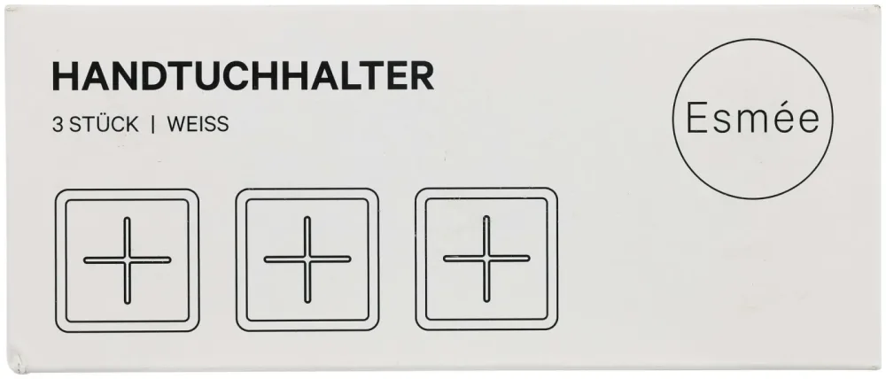Handtuchhalterung selbstklebend weiss 3 Stück