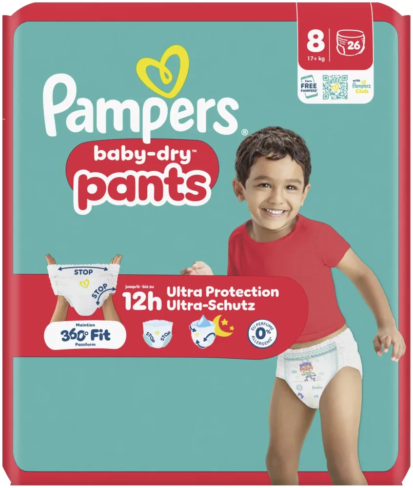 Pampers Baby Dry Pants Windeln Gr.8 Extra Large 17+kg 26 Stück