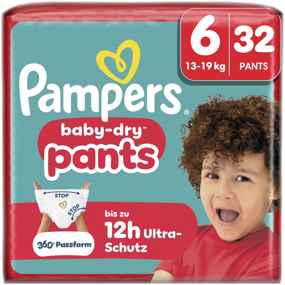 Pampers Baby Dry Pants Windeln Gr.6 Extra Large 13-19kg 32 Stück