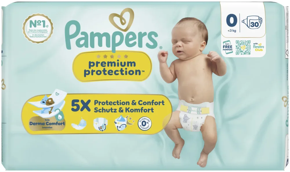 Pampers Premium Protection New Baby Windeln Grösse 0 Micro 3kg Single Pack 30 Stück