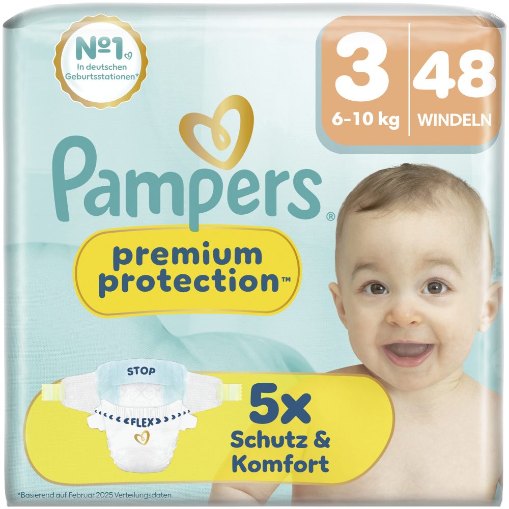 Pampers Premium Protection Windeln Gr.3 Midi 6-10kg 48 Stück