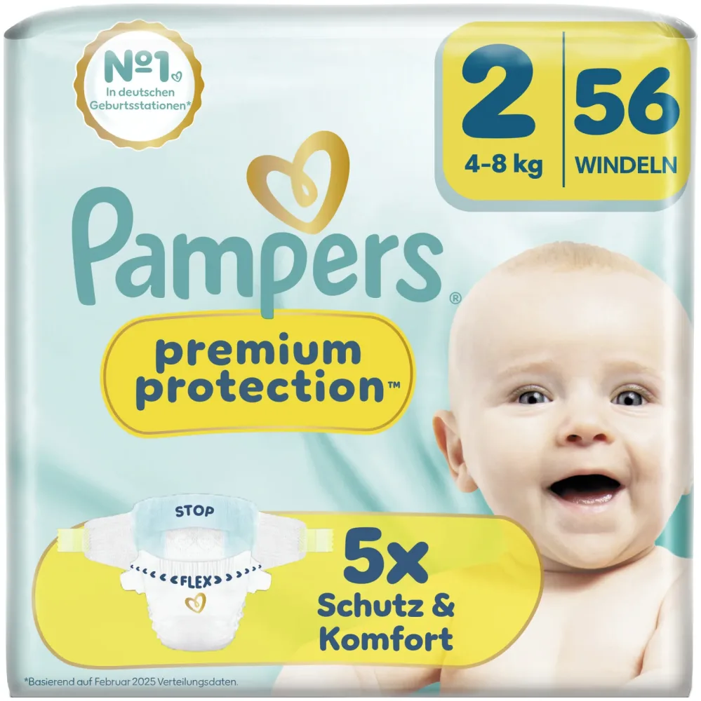 Pampers Premium Protection New Baby Windeln Gr.2 Mini 4-8kg 56 Stück