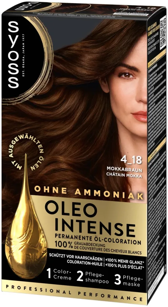 Syoss - oleo intense, permanente Öl-Coloration, Mittelbraun, One Size, Mokkabraun -