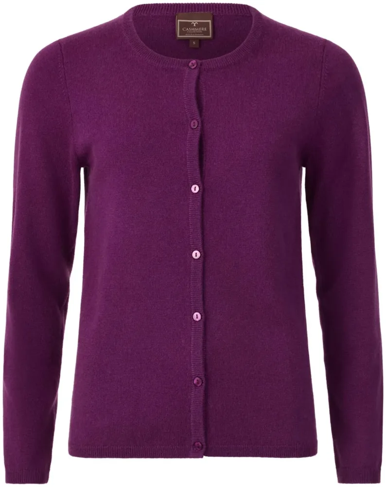 Cashmere Damen Cardigan violett M