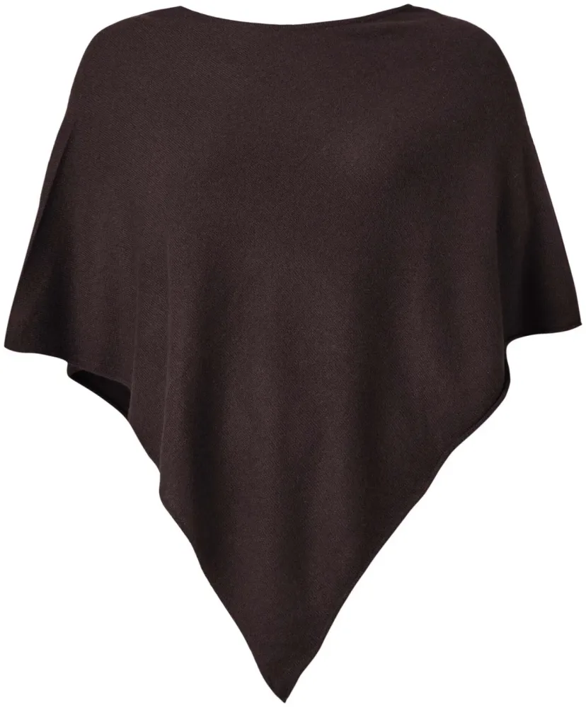 Cashmere Poncho dunkelbraun one size