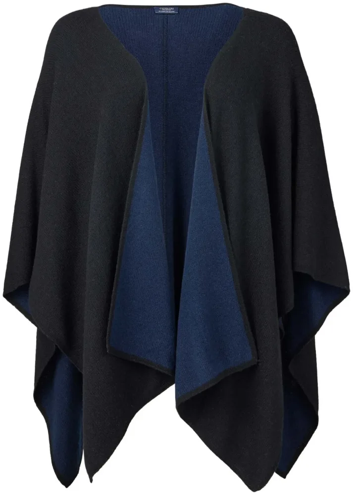 Cashmere Poncho double face schwarz one size