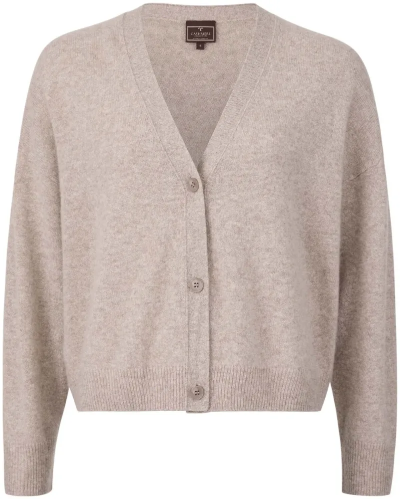 Cashmere Damen Cardigan hellbraun S