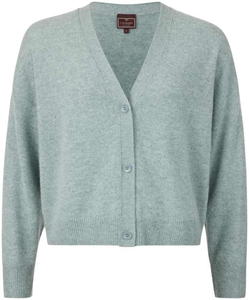 Cashmere Damen Cardigan hellgrün S