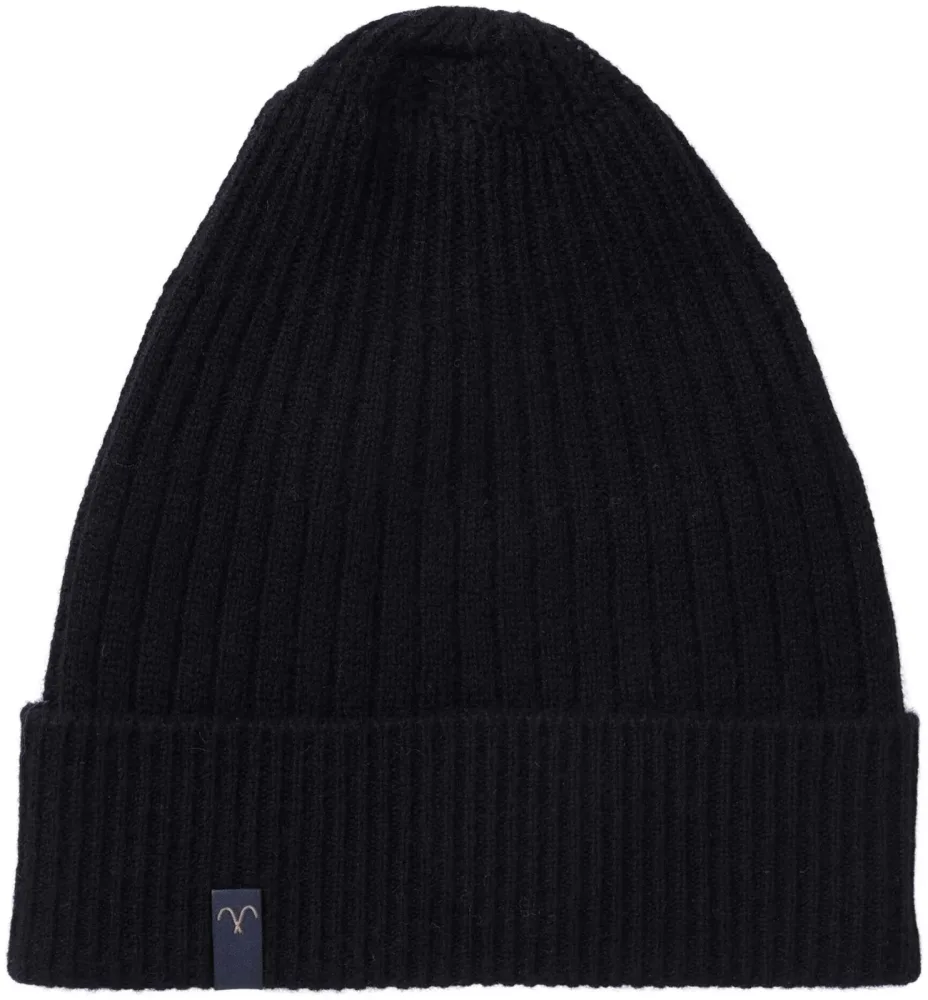 Cashmere Herren Beanie schwarz
