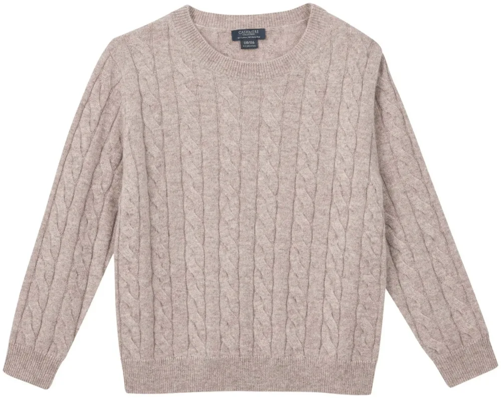 Cashmere Kinder Pullover braun 110/116