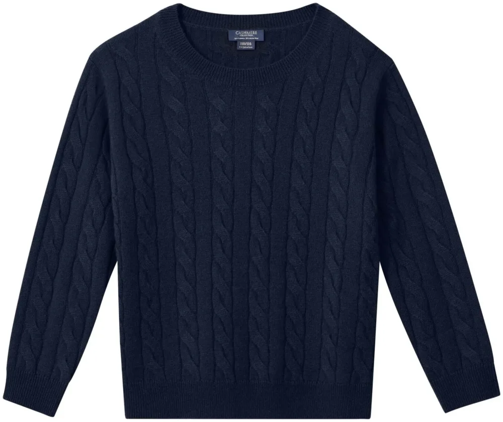 Cashmere Kinder Pullover navy 122/128