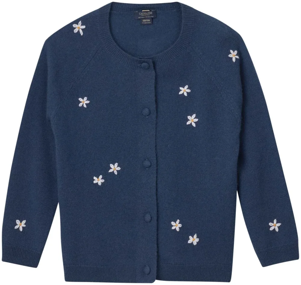 Cashmere Kinder Pullover blau 134/140