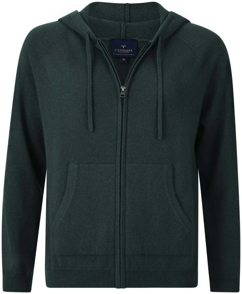 Cashmere Damen Hoodie dunkelgrün M