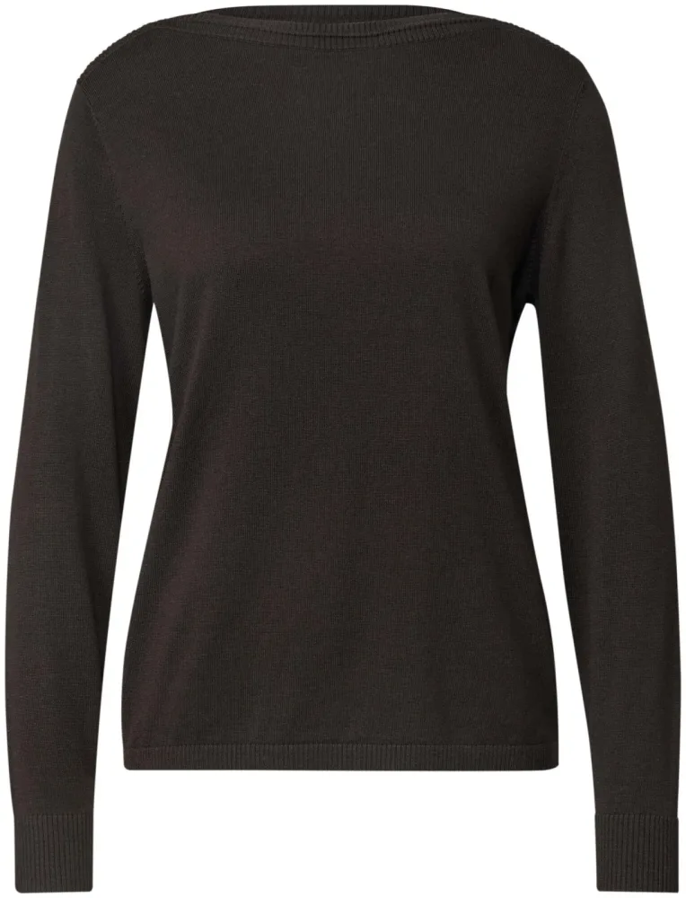 Basic Pullover mit U-Boot-Ausschnitt