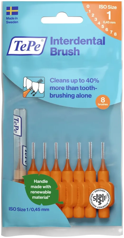 TePe Interdentalbürste Orange Iso1, 8 Stück