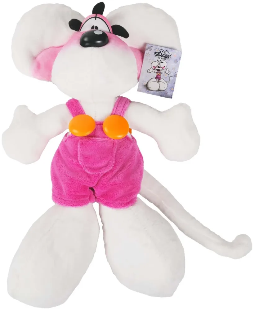 Diddl Plüschtier rosa Latzhose 30cm