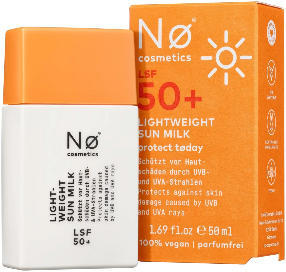 Nø cosmetics protect tøday Light-Weight Sun Milk LSF 50+ 50 ml