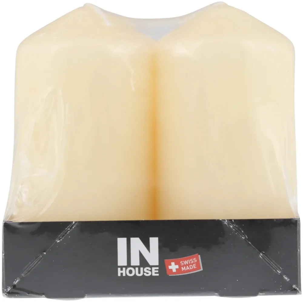 Inhouse Zylinder-Kerzen ecru 5 x 10cm 4 Stück