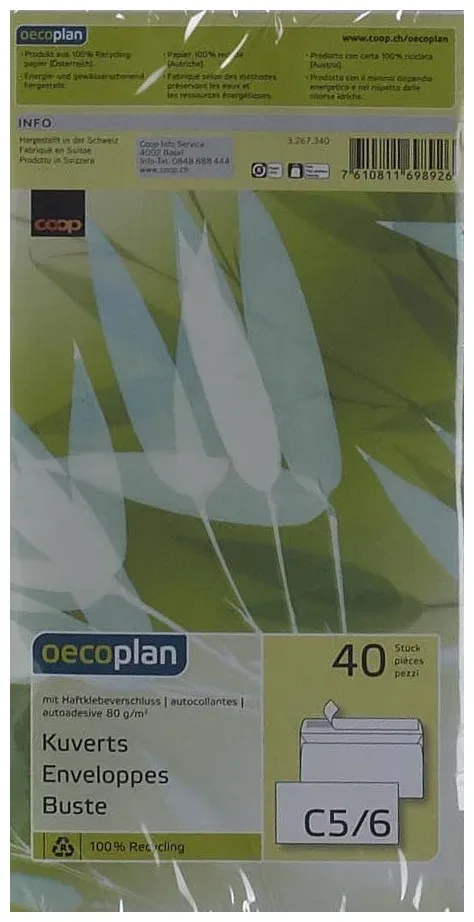 Oecoplan Kuvert C5/6 40 Stk.